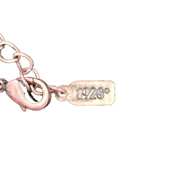 1928 Jewelry, Copper Tone Chevron Bar Pendant Necklace w/ Rhinestones 20" Chain - Picture 5 of 6